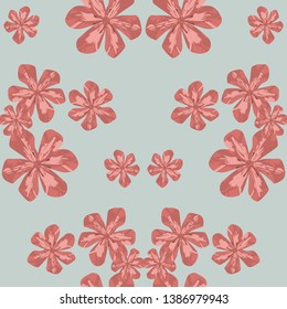 Philippine Flowers. Big Texture in Fresh Colors. Seamless Pattern with Indian Jungle. Retro Background for Fabric, Swimwear, Cloth. Vector Seamless Pattern with Philippine Flowers