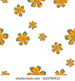 Philippine Flowers. Big Texture in Fresh Colors. Seamless Pattern with Brasilian Rainforest. Vintage Background for Fabric, Curtain, Wallpaper. Vector Seamless Pattern with Philippine Flowers