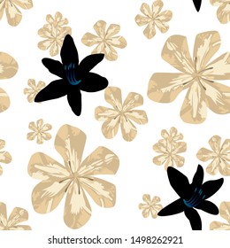 Philippine Flowers. Seamless Pattern with Australian Rainforest. Trendy Background for Fabric, Shirt, Underwear. Big Texture in Fresh Colors. Vector Seamless Pattern with Philippine Flowers