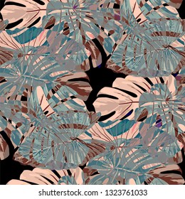 Philippine Flowers. Seamless Pattern with Bright Tropical Flowers and Leaves. Modern Seamless Texture for, Shirt, Underwear, Wallpaper. Vector Seamless Pattern with Philippine Flowers
