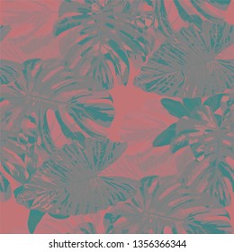 Philippine Flowers. Seamless Pattern with Bright Tropical Flowers and Leaves. Trendy Seamless Texture for, Curtain, Swimwear, Fabric. Vector Seamless Pattern with Philippine Flowers
