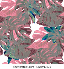 Philippine Flowers. Seamless Pattern with Bright Tropical Flowers and Leaves. Retro Seamless Texture for, Underwear, Fabric, Cloth. Vector Seamless Pattern with Philippine Flowers