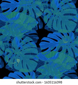 Philippine Flowers. Seamless Pattern with Bright Tropical Flowers and Leaves. Modern Seamless Texture for, Swimwear, Paper, Wallpaper. Vector Seamless Pattern with Philippine Flowers