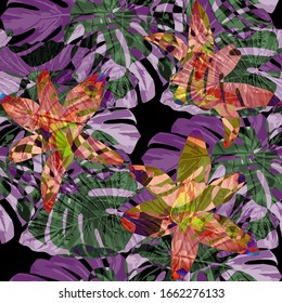 Philippinische Blumen. Nahtloses Muster mit hellen tropischen Blumen und Blättern. Vintage Nahtlose Textur für, Tuch, Stoff, Unterwäsche. Vektorillustration Nahtlose Muster mit philippinischen Blumen