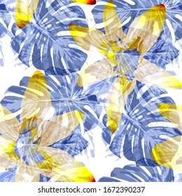 Philippinische Blumen. Nahtloses Muster mit hellen tropischen Blumen und Blättern. Trendy Seamless Textur für, Tapete, Papier, Unterwäsche. Vektorillustration Nahtlose Muster mit philippinischen Blumen