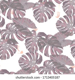 Philippine Flowers. Seamless Pattern with Bright Tropical Flowers and Leaves. Retro Seamless Texture for, Tablecloth, Dress, Underwear. Vector Seamless Pattern with Philippine Flowers