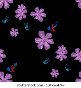 Philippine Flowers. Seamless Pattern with Hawaiian Rainforest. Retro Background for Dress, Curtain, Paper. Big Texture in Fresh Colors. Vector Seamless Pattern with Philippine Flowers