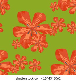 Philippine Flowers. Seamless Pattern with Hawaiian Jungle. Vintage Background for Fabric, Dress, Swimwear. Big Texture in Fresh Colors. Vector Seamless Pattern with Philippine Flowers