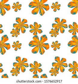 Philippine Flowers. Seamless Pattern with Indian Jungle. Big Texture in Fresh Colors. Vintage Background for Paper, Swimwear, Curtain. Vector Seamless Pattern with Philippine Flowers
