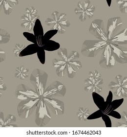 Philippine Flowers. Seamless Pattern with Indian Rainforest. Big Texture in Fresh Colors. Trendy Background for Paper, Swimwear, Curtain. Vector Seamless Pattern with Philippine Flowers