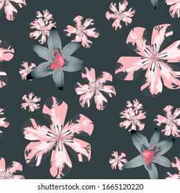 Philippine Flowers. Seamless Pattern with Indonesian Rainforest. Modern Background for Paper, Swimwear, Underwear. Big Texture in Fresh Colors. Vector Seamless Pattern with Philippine Flowers