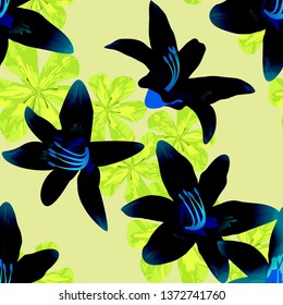 Philippine Flowers. Vintage Background for Shirt, Fabric, Wallpaper. Seamless Pattern with Indian Jungle. Big Texture in Fresh Colors. Vector Seamless Pattern with Philippine Flowers