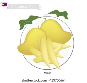 Philippine Fruit, Illustration of Mango. One of The Most Popular Fruits in Philippines.
