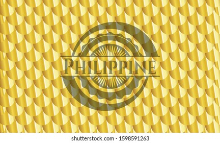 Philippine golden emblem. Scales pattern. Vector Illustration. Detailed.