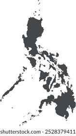 Ilustração do vetor do mapa cinzento filipino	