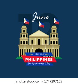 Philippine Independence Day. Celebrated annually on June 12 in Philippine. Happy national holiday of freedom.Patriotic poster design. Vector illustration