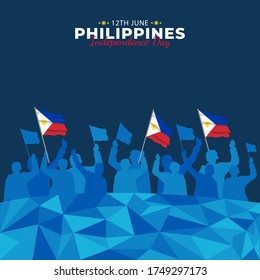 Philippine Independence Day. Celebrated annually on June 12 in Philippine. Happy national holiday of freedom.Patriotic poster design. Vector illustration