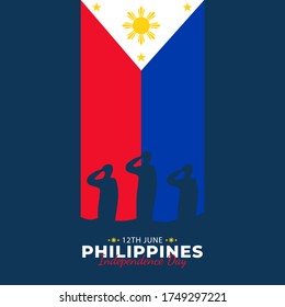 Philippine Independence Day. Celebrated annually on June 12 in Philippine. Happy national holiday of freedom.Patriotic poster design. Vector illustration