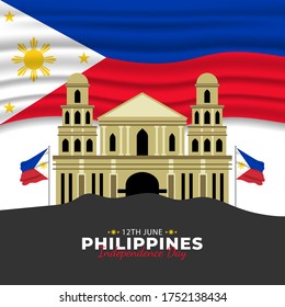 Philippine Independence Day. Celebrated annually on June 12 in Philippine. Happy national holiday of freedom.Patriotic poster design. Vector illustration svg