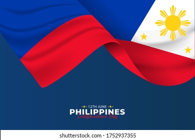 Philippine Independence Day. Celebrated annually on June 12 in Philippine. Happy national holiday of freedom.Patriotic poster design. Vector illustration