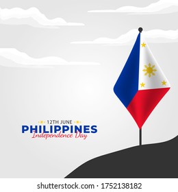 Philippine Independence Day. Translate (Filipino: Araw ng Kalayaan). Celebrated annually on June 12 in Philippine. vector illustration svg
