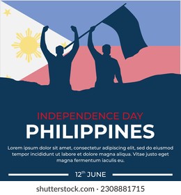Philippine Independence Day. Translate (Filipino Araw ng Kalayaan) Celebrated annually on June 12 in Philippine. vector illustration for banner, poster, etc svg