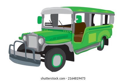 Philippine Manila Icons Jeepney Transportation Stock Vector (Royalty ...