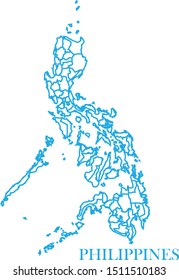 Philippine map blue color vector