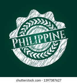 Philippine on blackboard. Vector Illustration. Detailed.