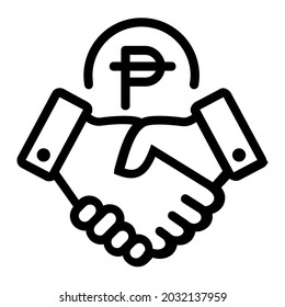 Philippine Peso Business Deal Handshake Icon