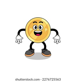 philippine peso cartoon with surprised gesture , character design