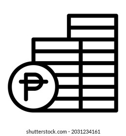 Philippine Peso Coin Stack Icon