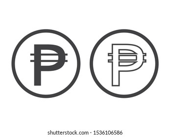 Philippine peso currency symbol, vector illustration on white background