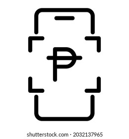 Philippine Peso Digital Money Payment Scan Icon