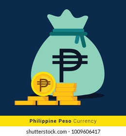 Philippine Peso Money bag icon with sign