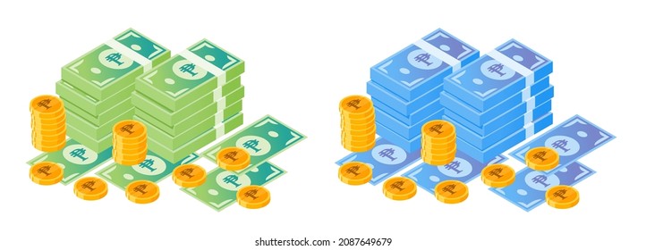 Philippine Peso Money Bundle and Coins 