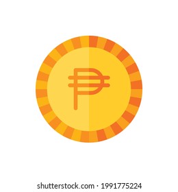 Philippine Peso, Money, Coin Flat Icon Logo Illustration Vector Isolated. Finance and Currency Icon-Set. Suitable for Web Design, Logo, App, and Upscale Your Business.