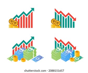 Philippine Peso Money Fluctuation Illustrations