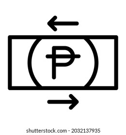 Philippine Peso Money In and Out Transaction Icon