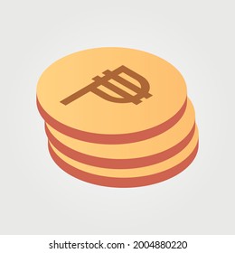 Philippine peso
 Philippines currency symbol coin isometric vector illustration design