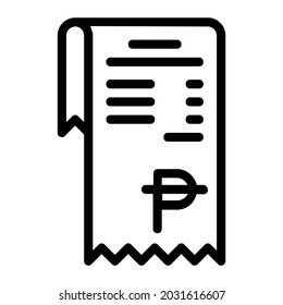 Philippine Peso Shopping Receipt Icon