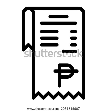 Philippine Peso Shopping Receipt Icon