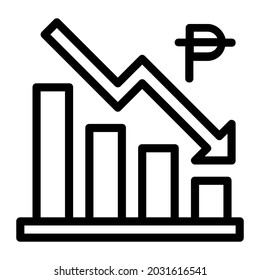 Philippine Peso Statistic Declining Down Icon