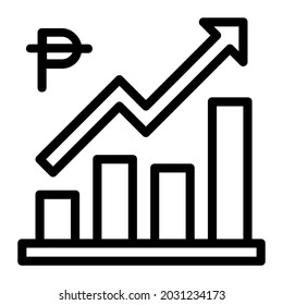 Philippine Peso Statistic Increasing Up Icon