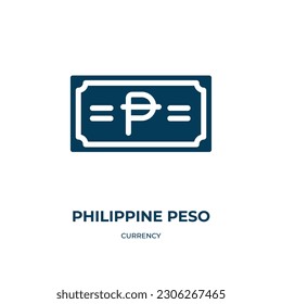 philippine peso vector icon. philippine peso, money, business filled icons from flat currency concept. Isolated black glyph icon, vector illustration symbol element for web design and mobile apps