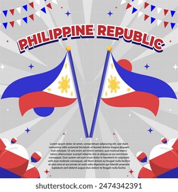 Philippine Republic Day – July 4, 2024, Attractive design, can be used on all social media platforms, beautiful color combination, get it now for your first purchase.