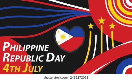Diseño de Anuncio de Vector del Día de la República Filipina
