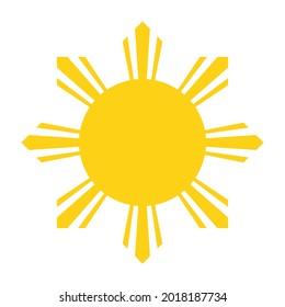 Philippine Sun Icon. Clipart Image Isolated On White Background