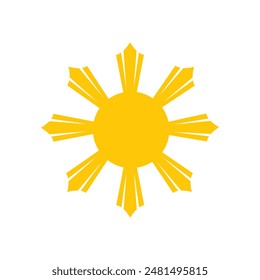 Philippine sun icon. Clipart image isolated on white background