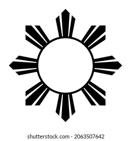 Philippine sun outline icon  Clipart image isolated white background